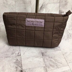 Nordstrom Quilted Brown Cosmetic Bag